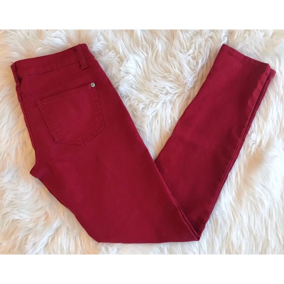 Celebrity Pink Denim - CELEBRITY PINK Red Low Rise Skinny Stretch Jeans